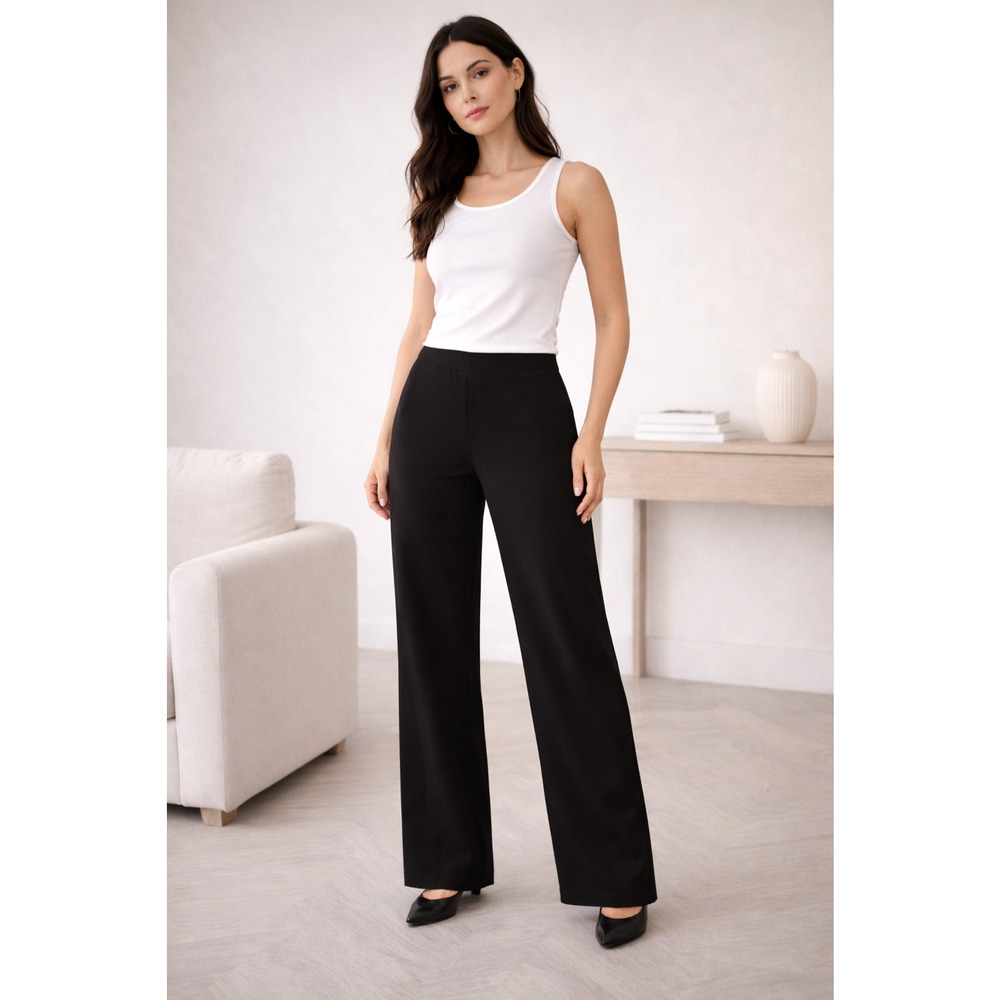 Spanx Perfect Pant Kick Flare Womens XL Black High Rise Ponte Pull On Work
